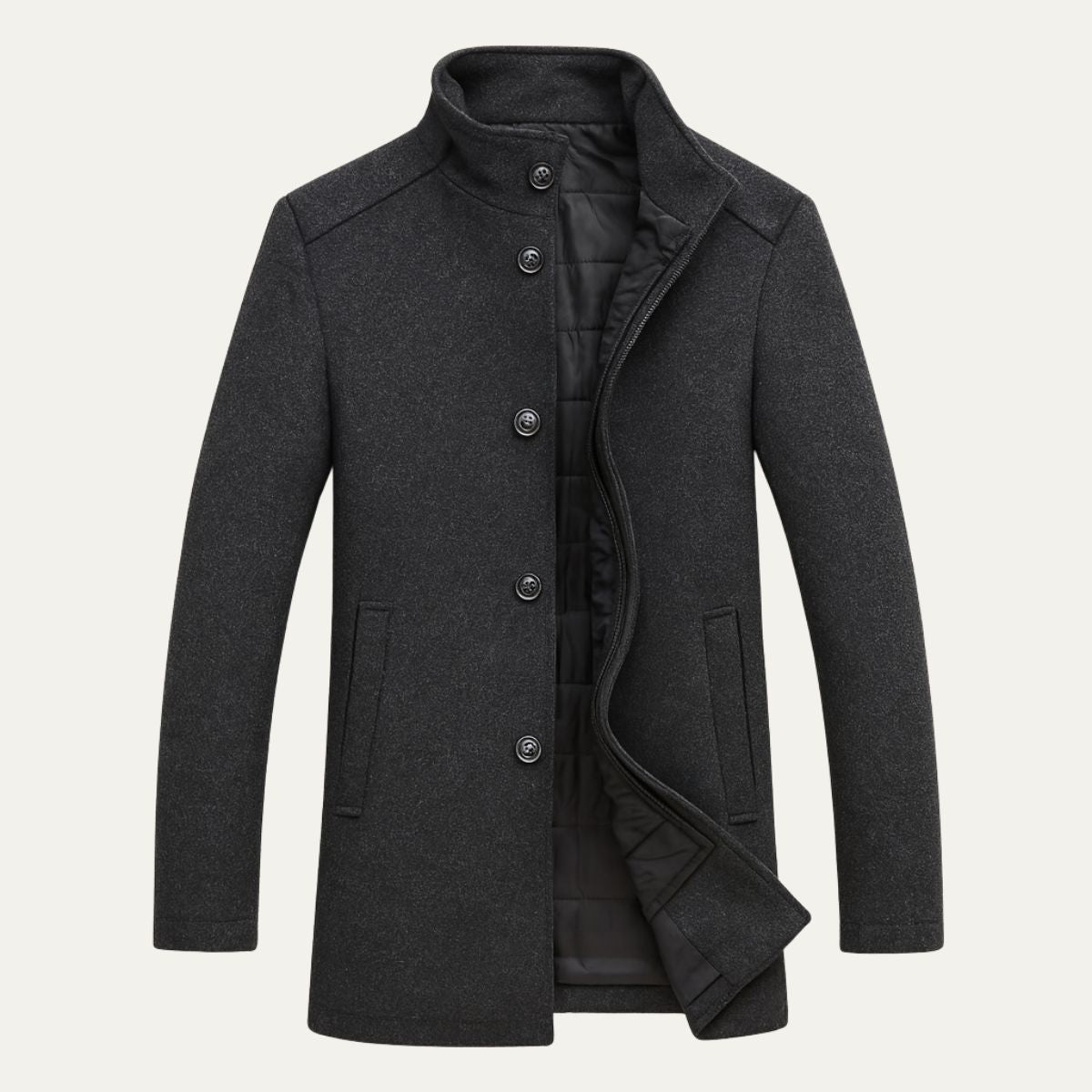 Warm Mens Luxury Wool Pea Coat