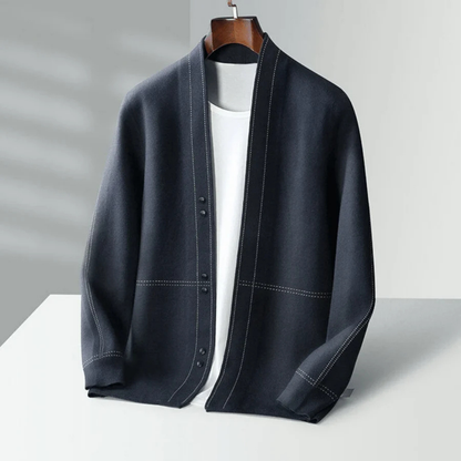 Warm winter jacket with long sleeves for men | Buttoned