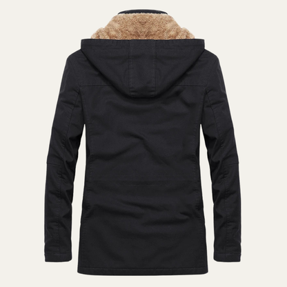 Warm Men's Insulated Parka Jacket with Multiple Pockets