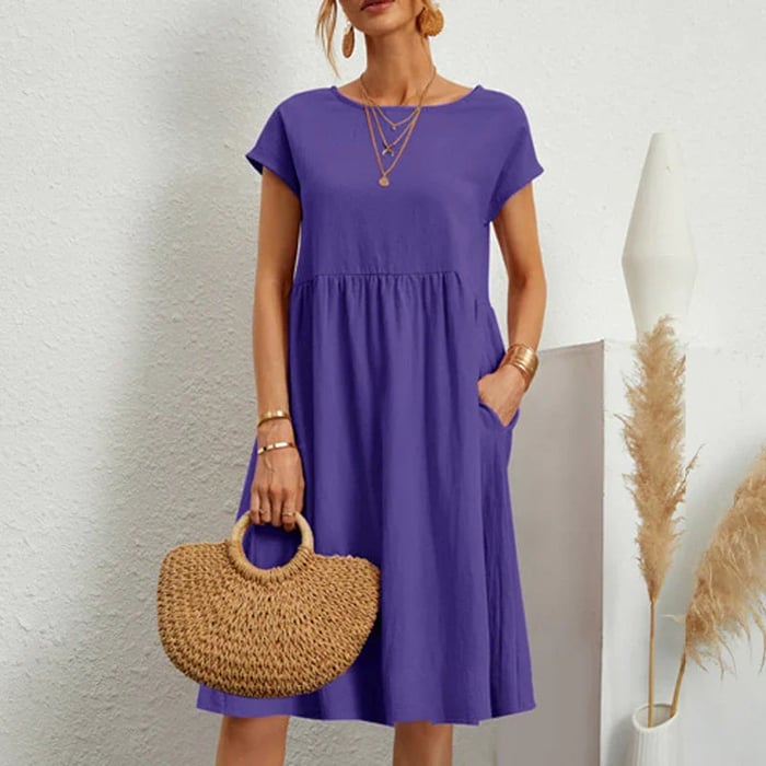Women's Hannah Cotton Dress, Round Neck