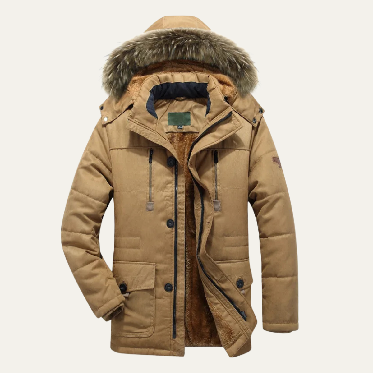 Warm Waterproof Men's Parka Jacket with Fleece Lining - Nocini