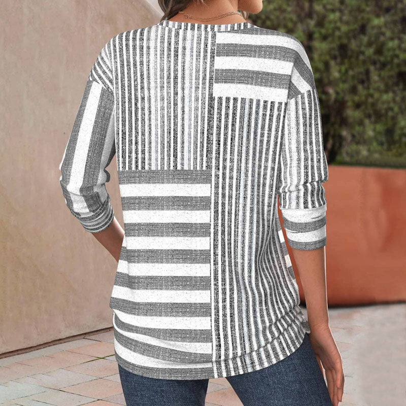 Casual Stripe Relaxed Fit Top