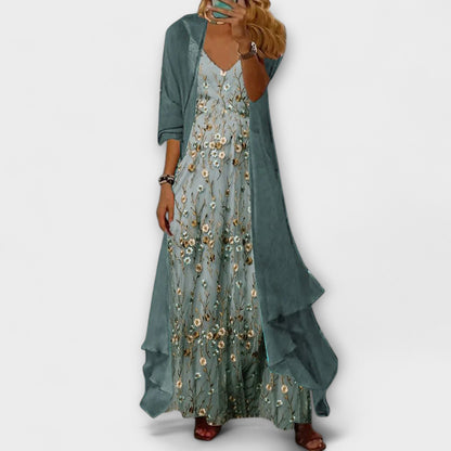 Beautiful Long 2 Piece Evening Dress Set