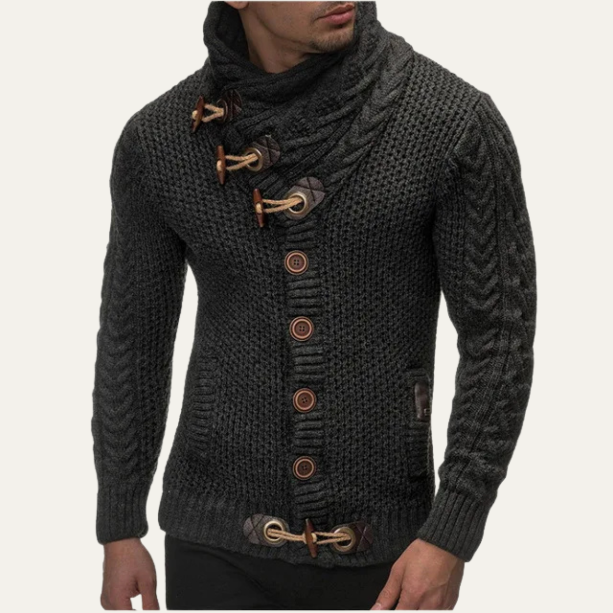 Warm Mens Knitted Button Cardigan Sweater