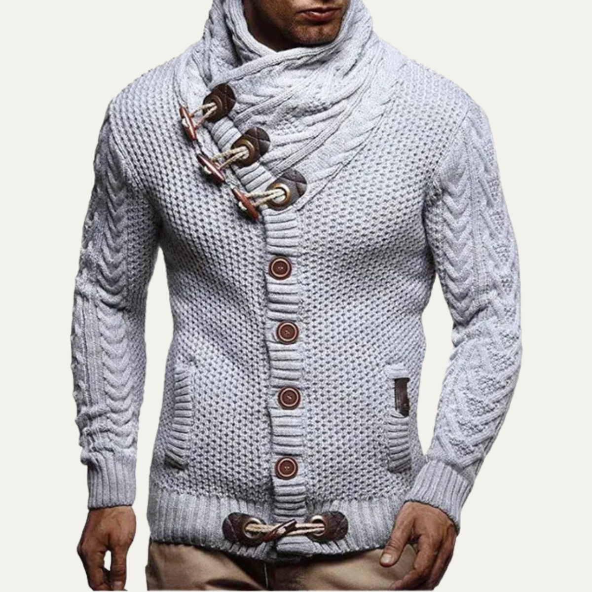 Warm Mens Knitted Button Cardigan Sweater