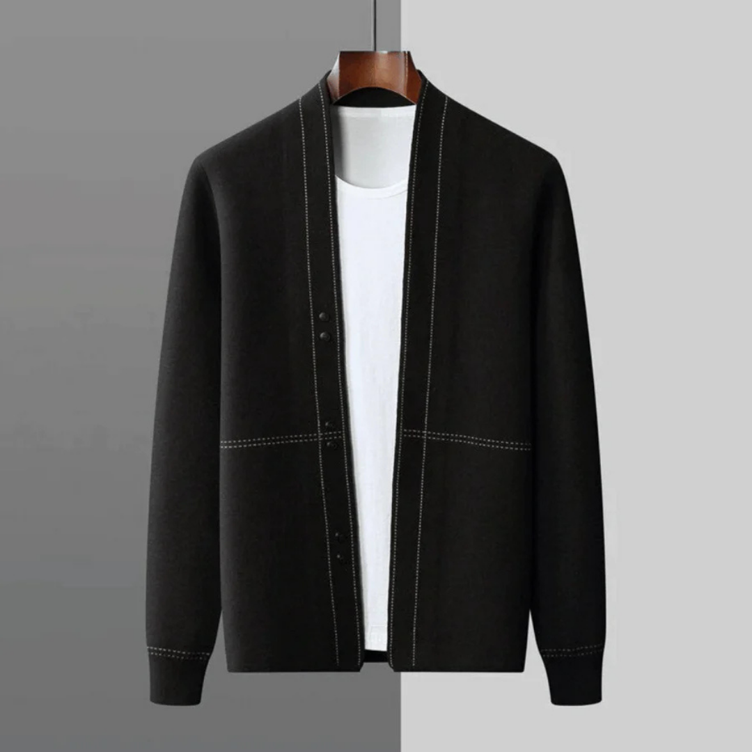Warm winter jacket with long sleeves for men | Buttoned