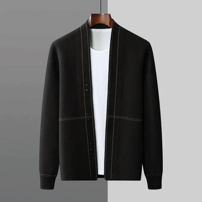 Warm winter jacket with long sleeves for men | Buttoned