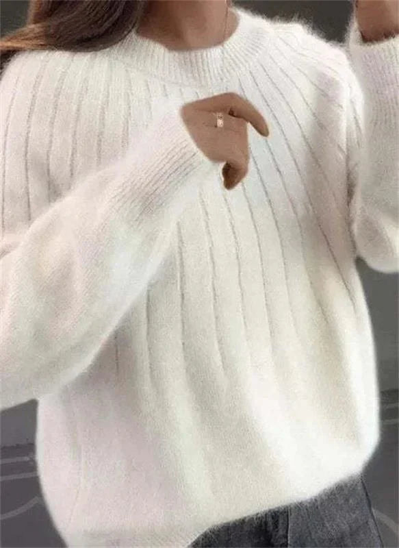 Women's ribbed knit sweater | Long sleeve