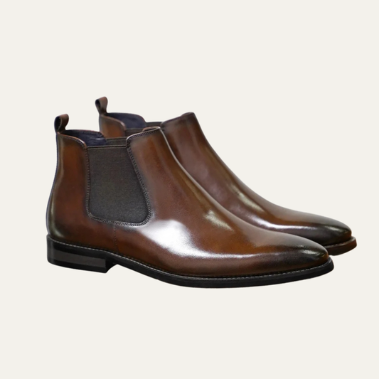 Authentic Men's Genuine Leather Chelsea Ankle Boots - Nocini