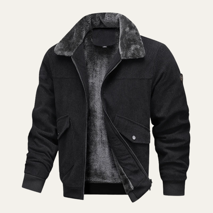 Warm Mens Fleece Lined Corduroy Sherpa Jacket