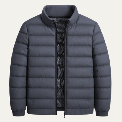 Warm Men's Insulated Ski Jacket with Thermal Lining - Gray - Nocini