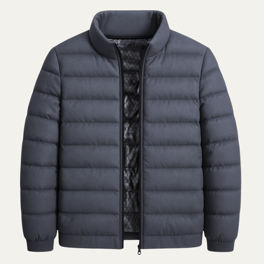 Warm Men's Insulated Ski Jacket with Thermal Lining - Gray - Nocini