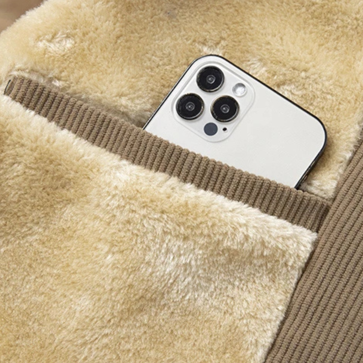 Warm Mens Fleece Lined Corduroy Sherpa Jacket