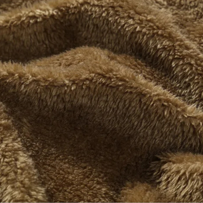 Warm Men's Quilted Parka with Faux Fur Hood