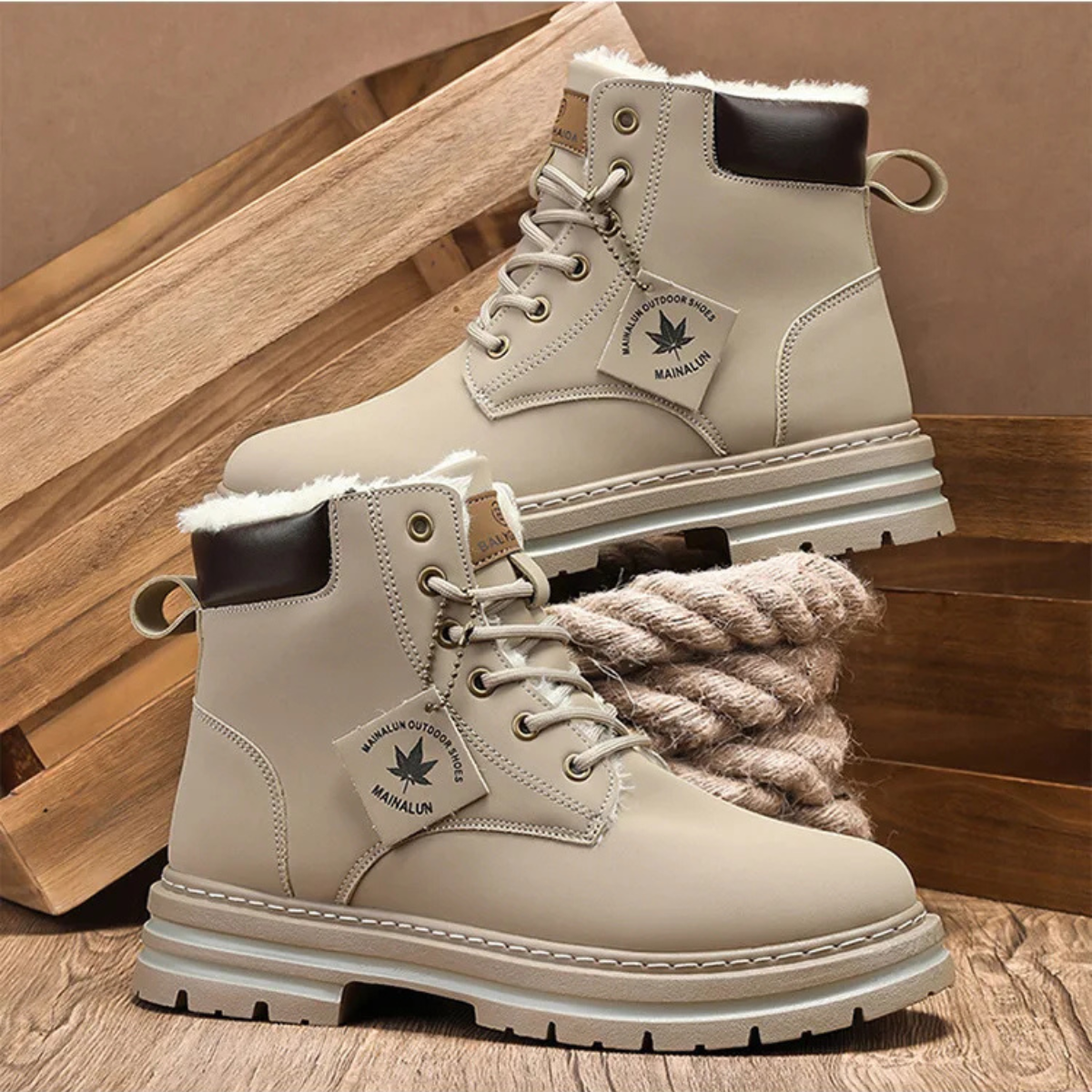 Warm Waterproof Men's Insulated Snow Boots