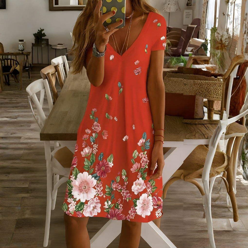 Casual V Neck Summer Dress