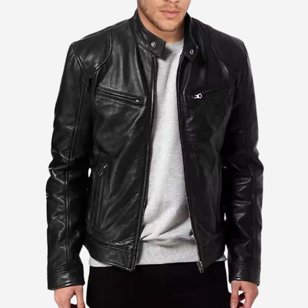 Vintage Style Men's Leather Coat