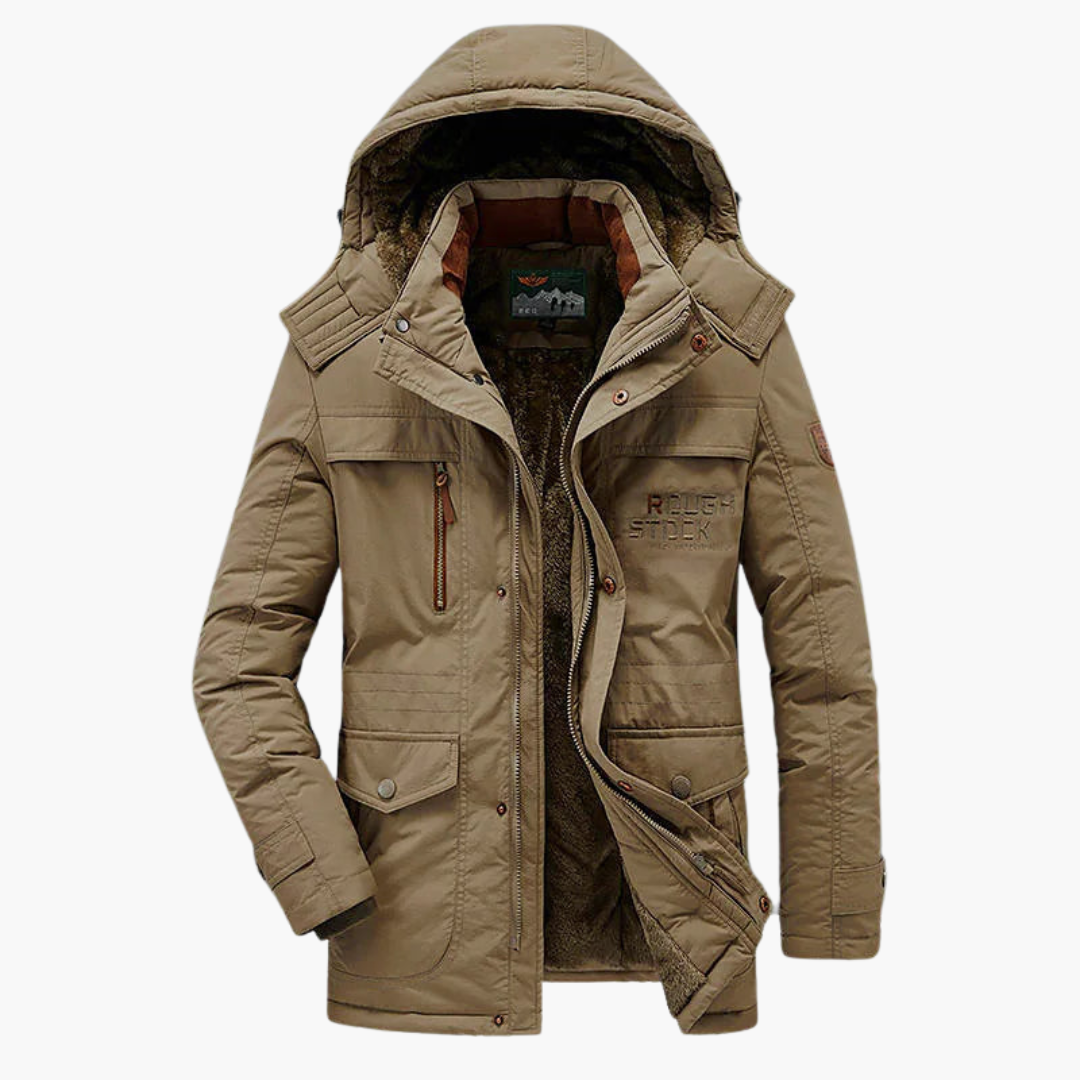 Waterproof Mens Parka Coat with Adjustable Hood