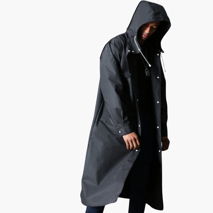 Waterproof Men's Hooded Jacket with Full Zip Closure