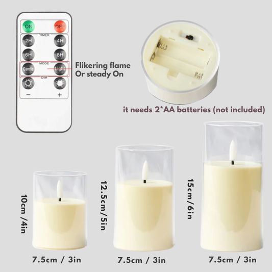 Warm White Flameless Candle 3-Pack - Olytrend