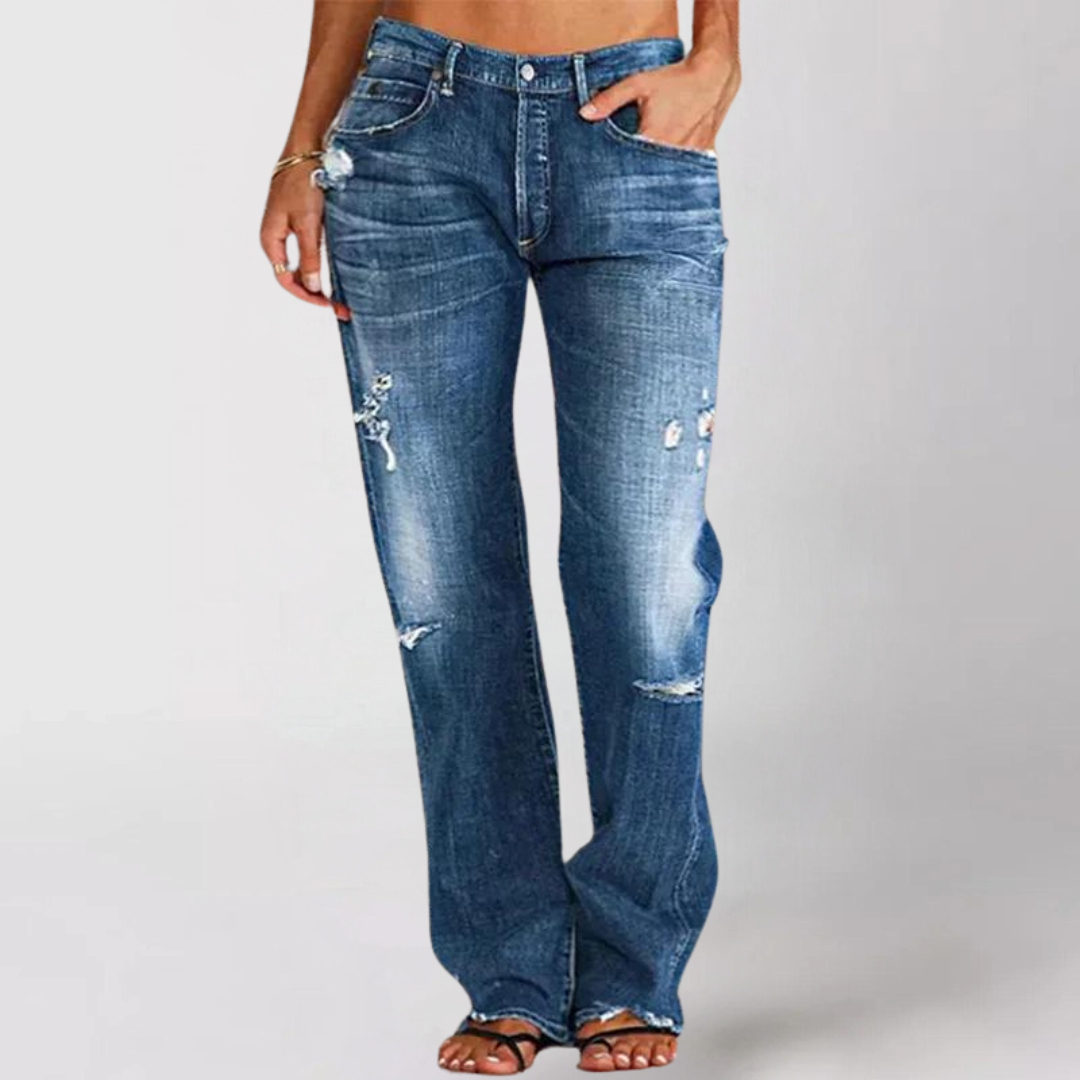 Women's wide-leg denim jeans