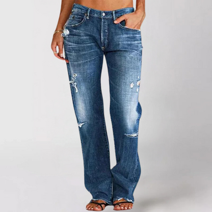 Women's wide-leg denim jeans