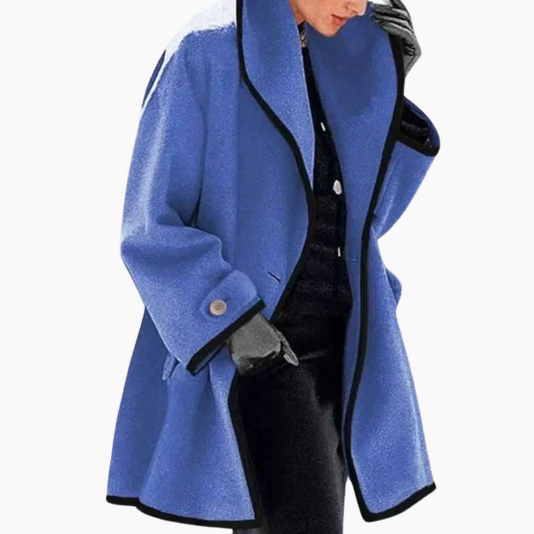 Warm Women's Parka with Faux Fur Hood and Contrast Details