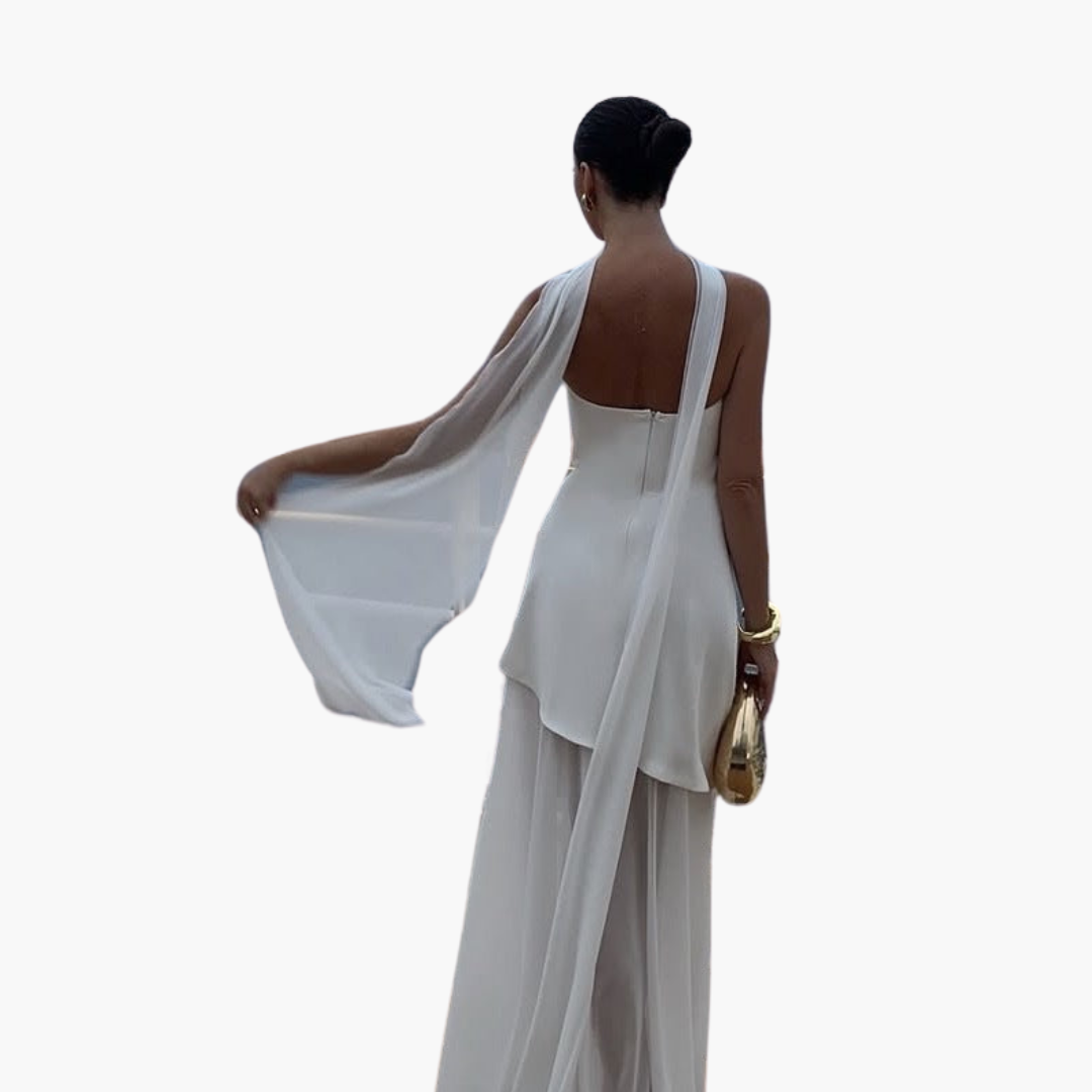 Women's Elegant Long Gown with High Leg Slit