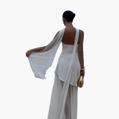 Women's Elegant Long Gown with High Leg Slit
