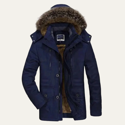 Warm Waterproof Men's Fleece Hooded Winter Coat