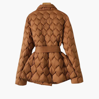 Warm Winter Parka Coat for Women with Belt