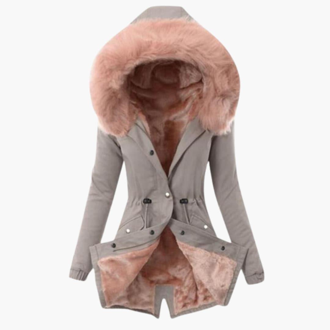Warm Women's Parka Coat with Hood – Waterproof Insulated