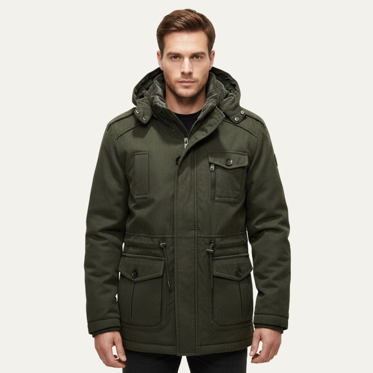 Warm Waterproof Men's Winter Coat with Hood