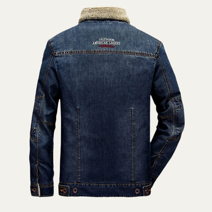 Warm Mens Denim Coat with Sherpa Lining