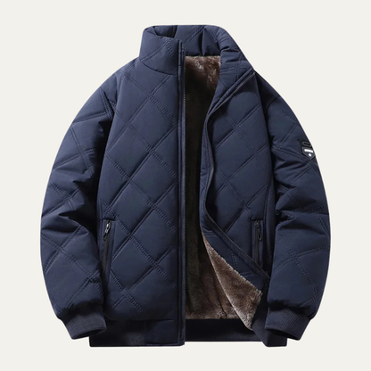 Warm Waterproof Men's Padded Jacket with Fleece Inside