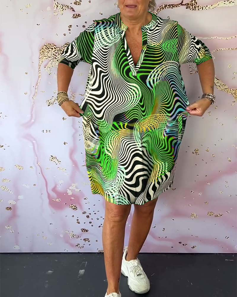 Vibrant Women's V-Neck Summer Dress