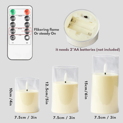 Warm White Flameless Candle Set - Olytrend