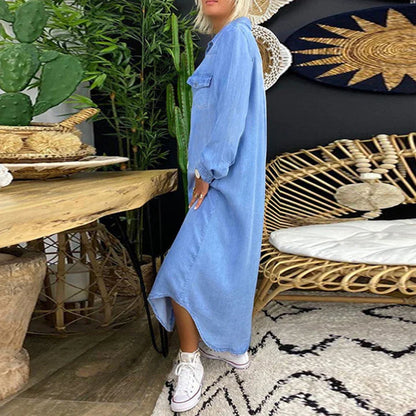 Casual Classic Denim Shirt Dress