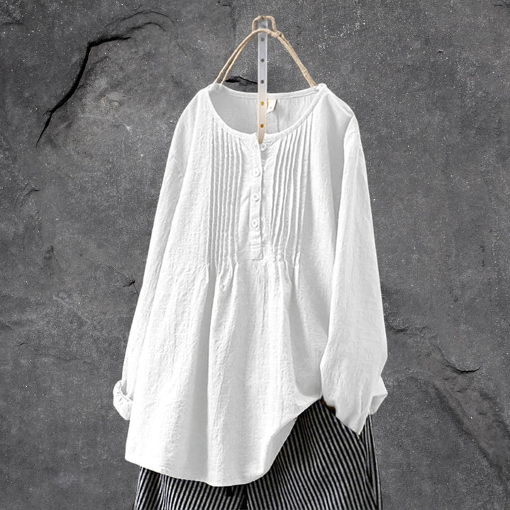 Boho-chic blouse with button-front and ruffles