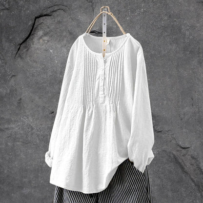Boho-chic blouse with button-front and ruffles