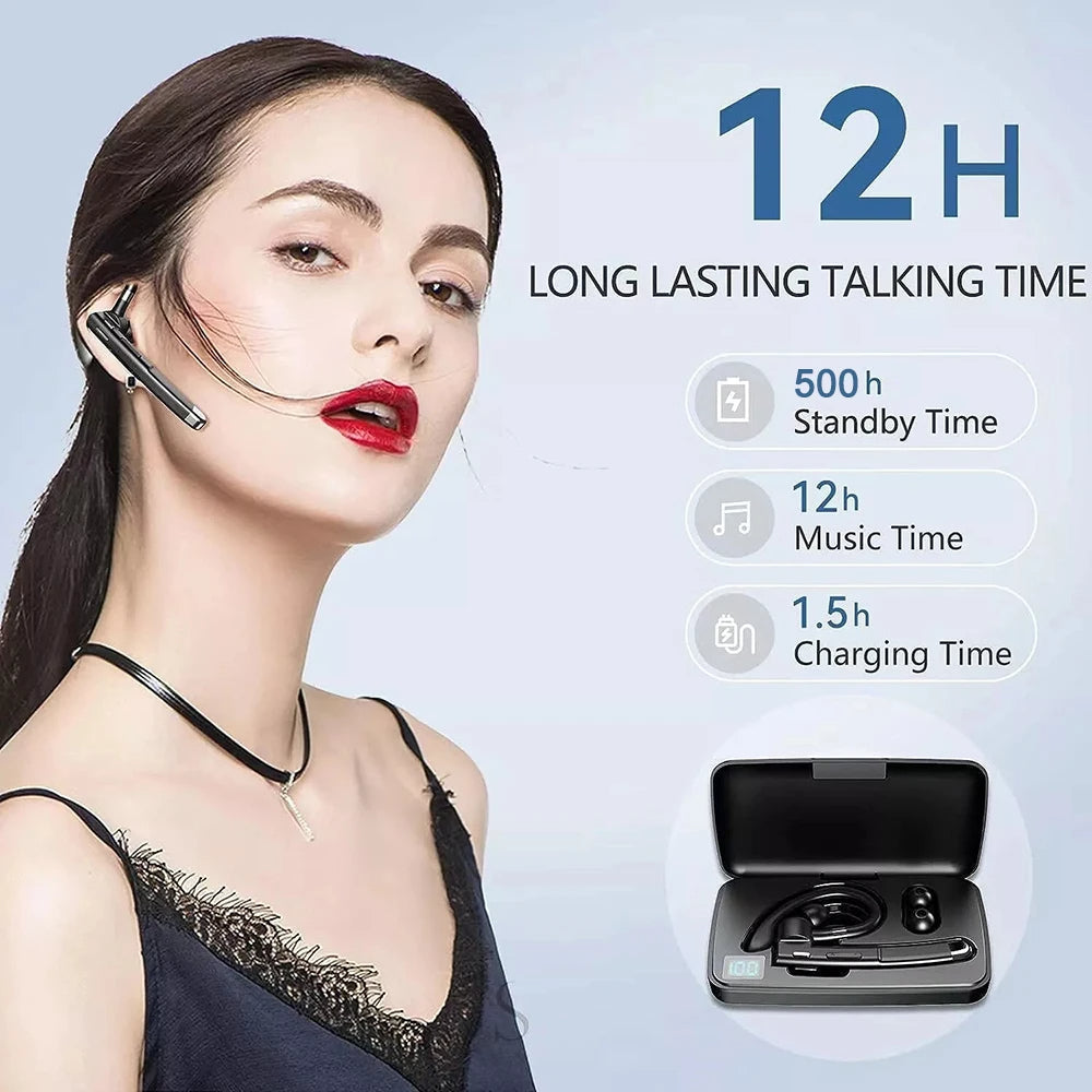 Wireless Single Ear Bluetooth Headphone with Noise Canceling - Olytrend