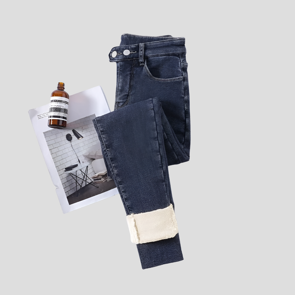 Warm Thermal High-Waist Women's Winter Jeans