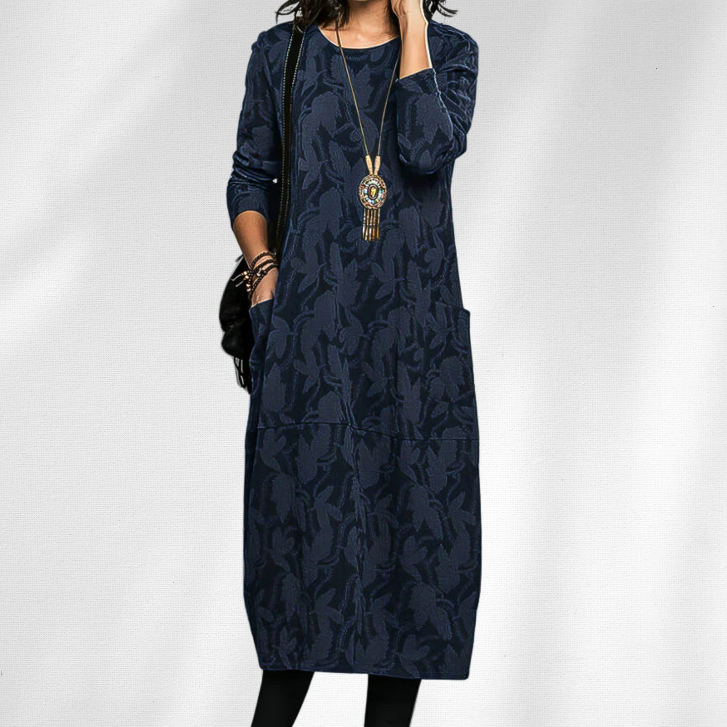 Warm Crew Neck Winter Dress