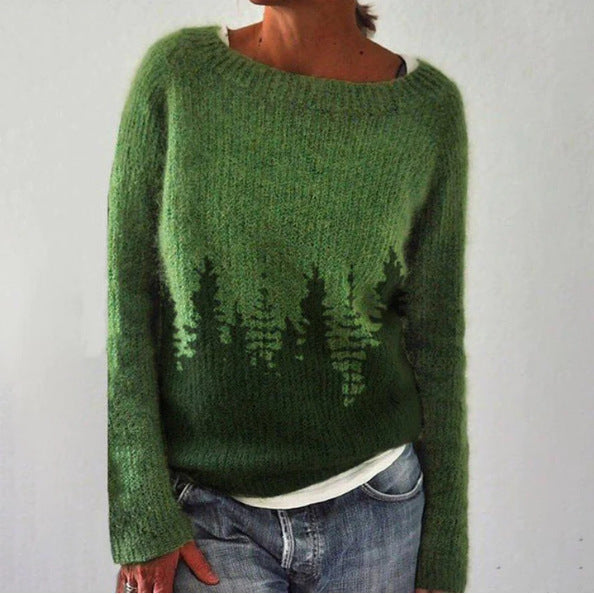 Women's sweater with print | Crew neckline