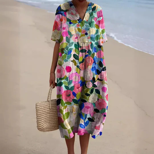 Women's floral summer dress - ideal for summer
