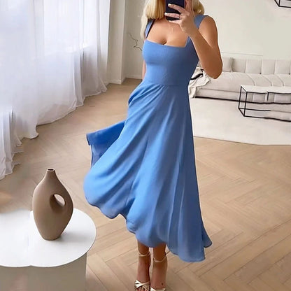 Beatrix | Elegant Midi Dress with Square Neckline for Women