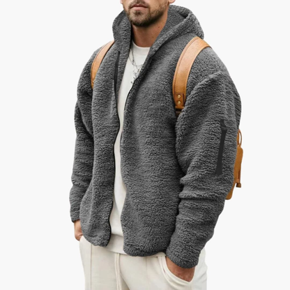 Warm Men's Full Zip Hooded Fleece Jacket