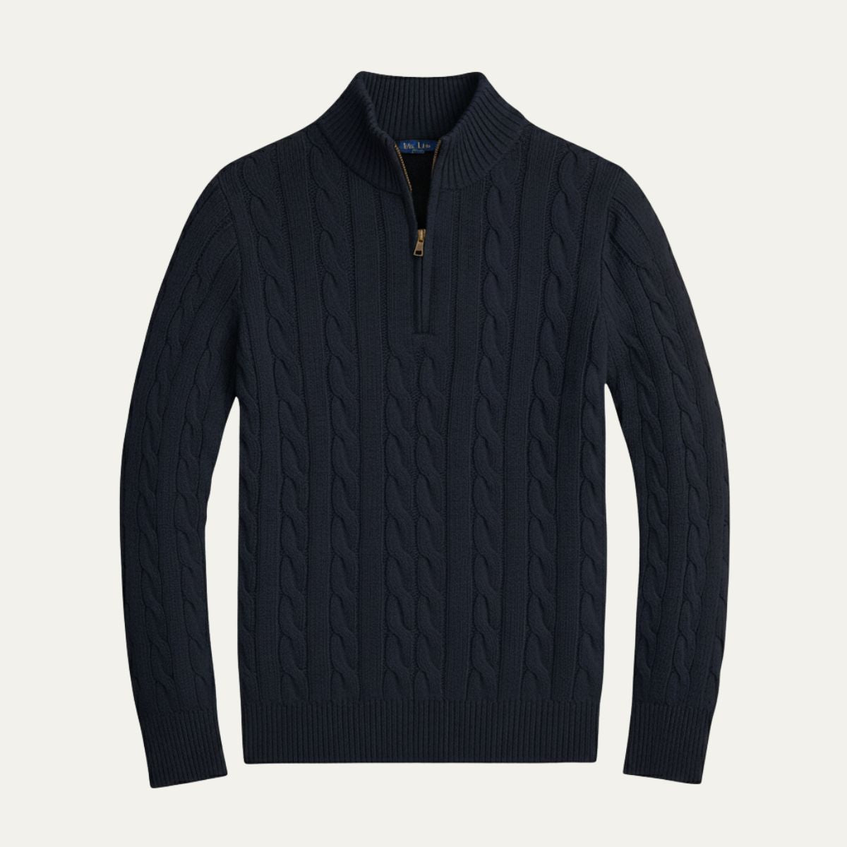 Warm Mens Knit Half Zip Sweater