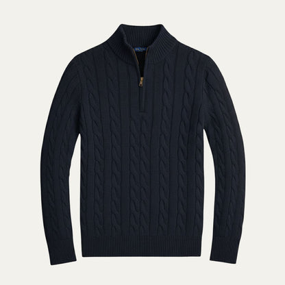 Warm Mens Knit Half Zip Sweater