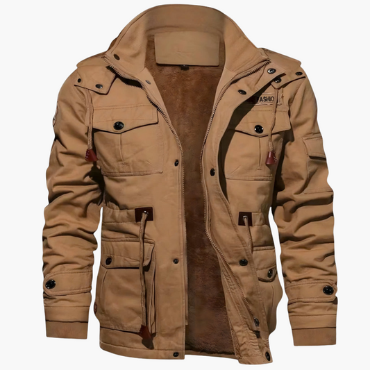Waterproof Zip Up Mens Coat with Extra Pockets - Olytrend